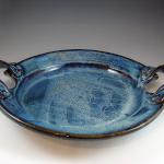 Large Serving platter with handles in Starry Night